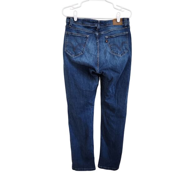 Levi Strauss Curvy #529 Skinny Leg Jeans Dark Blue Denim Mid Rise Size 12 - Picture 2 of 11